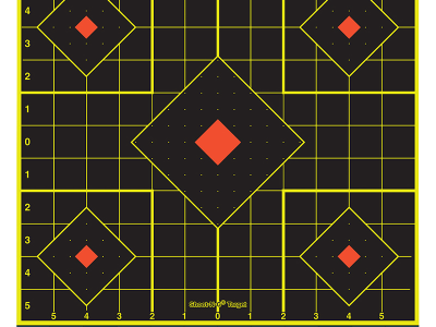 Birchwood  Shoot-N-C Sight-In Black/Yellow/Red 12" 5-Diamond, 100