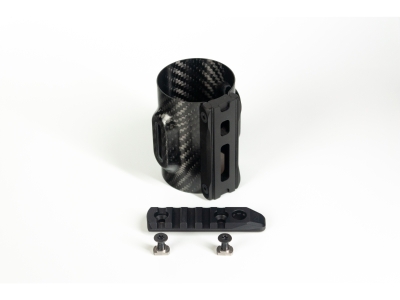Black Arts 52mm Carbon Fiber Tri Rail Tube Clamp w/ 5 slot picatinny rail