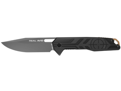 Real Avid 3.25" Folding Drop Point 8Cr13MoV SS Blade Black G10 Handle