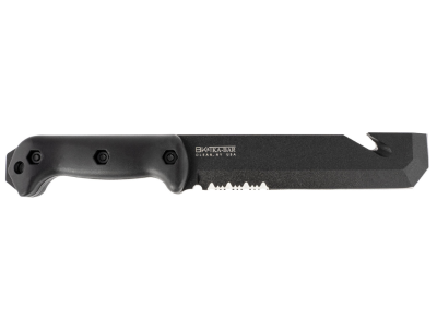 Ka-Bar 7" Fixed Serrated 1095 Steel Blade Black Ultramid Handle