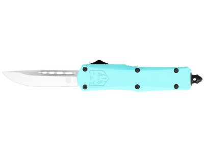 CobraTec 2.75" OTF Drop Point D2 Blade Mint Blue Aluminum Handle
