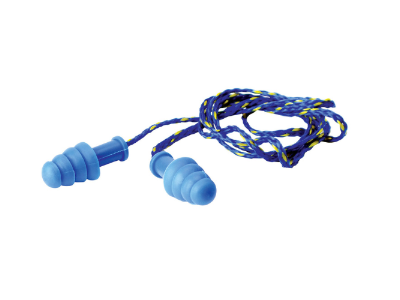 Walkers 1 Pair Blue Corded Earplug With Blue/Yellow Cord