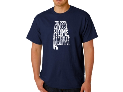 LA Pop Art Men's Word Art T-shirt - Sweet Home Alabama, XXXL, Navy Blue