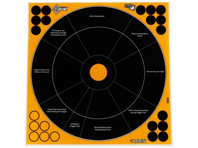 Allen EZ Aim Adhesive Splash Reactive Paper Shooting Targets, 5 Count