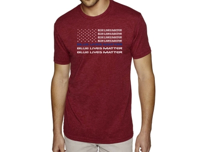 LA Pop Art Men's Premium Blend Word Art T-shirt - Blue Lives Matter, XXXL, Red