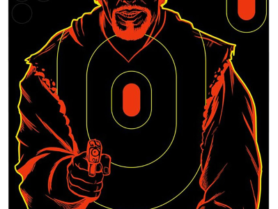 Birchwood  Shoot-N-C Reactive Target 12"x18" Bad Guy Silhouette, Black/Red, 100