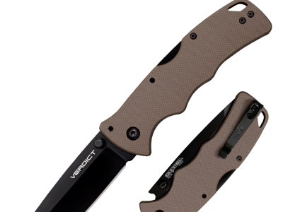 Cold Steel Verdict Tanto (AUS10A) - FDE, Ambidextrous, Manual, Flat Dark Earth
