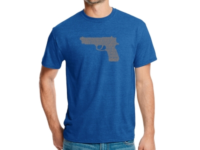 LA Pop Art Men's Premium Blend Word Art T-shirt - RIGHT TO BEAR ARMS, XXL, Royal Blue