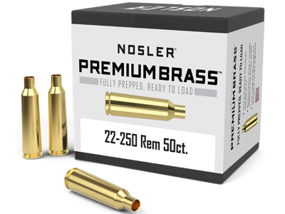 Nosler Premium Brass Unprimed Rifle Cases, .22-250 Remington