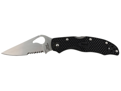 Spyderco 3.36" Folding Serrated 3Cr13MoV Blade Black FRN Handle