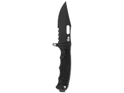 SOG Seal Fx Partially Serrated Presentation Box, Black, Ambidextrous, Fixed Blade