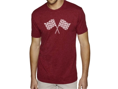 LA Pop Art Men's Premium Blend Word Art T-shirt - RACE TRACKS, Small, Red