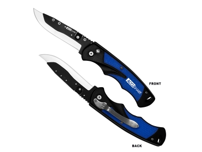 AccuSharp 3.5" Folding Razor Knife Royal Blue w/ 2 Replacement Blades