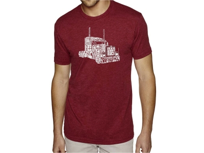 LA Pop Art Men's Premium Blend Word Art T-shirt - KEEP ON TRUCKIN', Small, Red