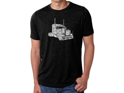 LA Pop Art Men's Premium Blend Word Art T-shirt - KEEP ON TRUCKIN', Extra Large, Black