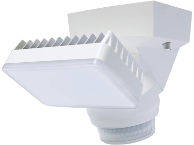 IQ America Motion Security Floodlight 1600L 70ft detection Wall Eave Mount, White