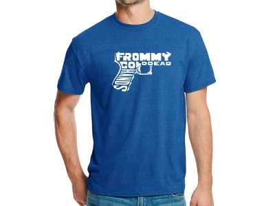 LA Pop Art Men's Premium Blend Word Art T-shirt - Out of My cold Dead Hands Gun, Large, Royal Blue