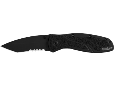 Kershaw 3.4" 14C28N Serrated Tanto Blade Black Aluminum Handle