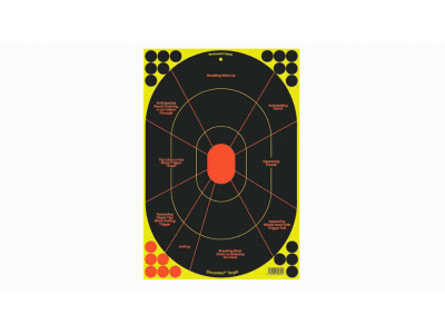 Birchwood  Shoot-N-C Reactive Target Black/Yellow/Red 12"x18" Oval Silhouette