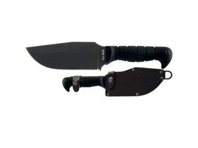 Ka-Bar Warthog Fixed 6.75 in Black Blade Kraton Handle