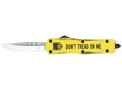CobraTec 3" D2 OTF Drop Point Knife Yellow Aluminum Handle