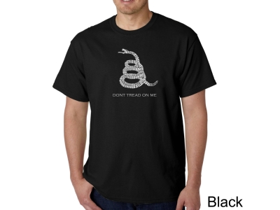 LA Pop Art Men's Word Art T-shirt - DONT TREAD ON ME, 4XL, Black