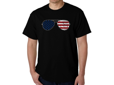 LA Pop Art Americana Sunglasses - Men's Word Art T-Shirt, Large, Black