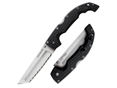 Cold Steel Voyager XL Tanto Point - Serrated Edge (AUS10A), Ambidextrous, Manual