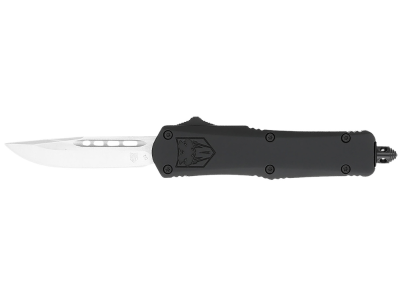 CobraTec 2.75" OTF Drop Point Knife D2 Black Aluminum Handle