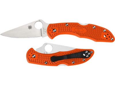 Spyderco 2.88" VG-10 Blade Orange FRN Handle Folding Knife