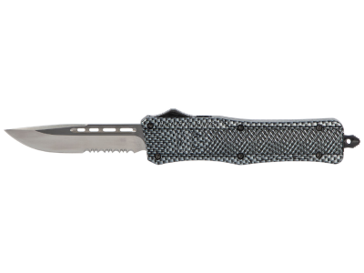 CobraTec 3" OTF Drop Point Serrated Knife D2 Carbon Fiber Handle