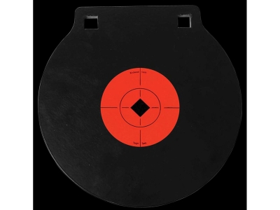 Birchwood  World of Targets Double Hole 10" Steel Circle w/Crosshair & Diamond, Black/Orange