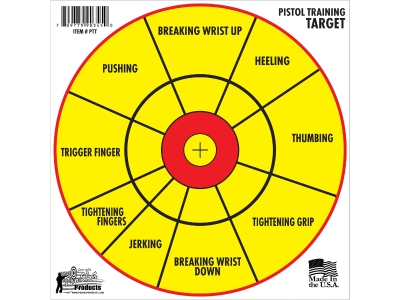 Pro-Shot Pistol Training 12" Diagnostic Bullseye Hanging Paper, 6