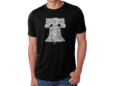 LA Pop Art Men's Premium Blend Word Art T-shirt - Liberty Bell