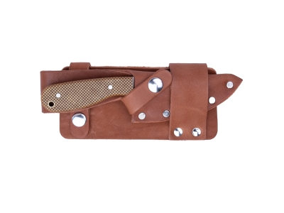 Whiteknuckler Classic M3 - Checkered Fade Stonewashed 154CM, Chestnut, Fixed Blade