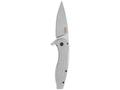 SOG Aegis FLK - Satin, Silver, Right