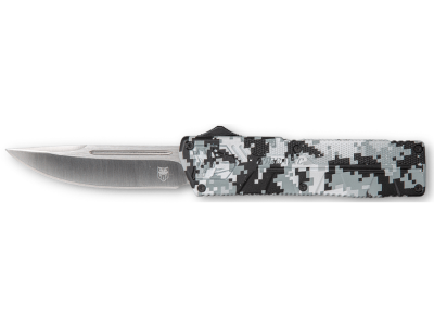 CobraTec 3.25" OTF Knife D2 Drop Point Winter Digi Camo Handle