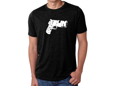 LA Pop Art Men's Premium Blend Word Art T-shirt - BROOKLYN GUN