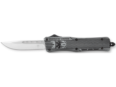 CobraTec 3" OTF Drop Point Knife D2 American Flag Aluminum Handle