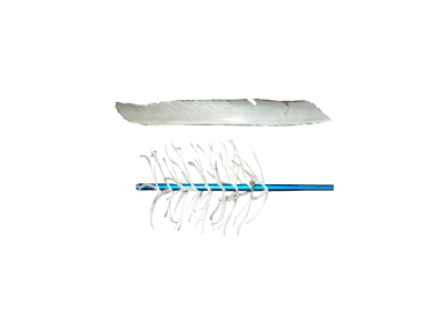 Trueflight Spiral Wrap Flu-Flu Feathers, White, 100