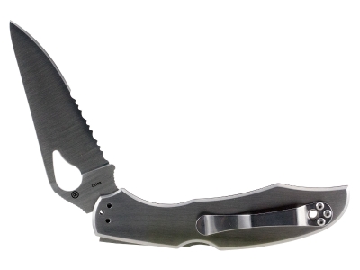 Spyderco 3.75" Folding Serrated 8Cr13MoV Drop Point Stainless Handle