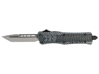 CobraTec 2.75" OTF Knife D2 Tanto Blade Carbon Fiber Handle