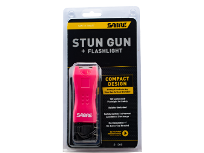 Sabre Dual Capacitor Stun Gun with LED Flashlight