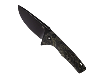 Tekto F3 Charlie Folding Knife // Damascus G10 - Black Accents