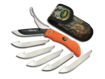 Outdoor Edge Razor-Pro Replacement Blade Knife w/ 6 Blades, Orange