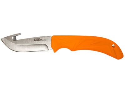 AccuSharp 3.5" Fixed Gut Hook Knife Blaze Orange Handle