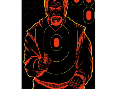 Birchwood  Shoot-N-C Reactive Target Black/Red 12"x18" Bad Guy Silhouette