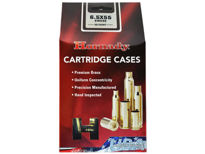 Hornady Unprimed Cartridge Cases, 6.5x55mm Swedish, 50