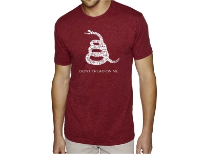 LA Pop Art Men's Premium Blend Word Art T-shirt - DONT TREAD ON ME, Small, Red