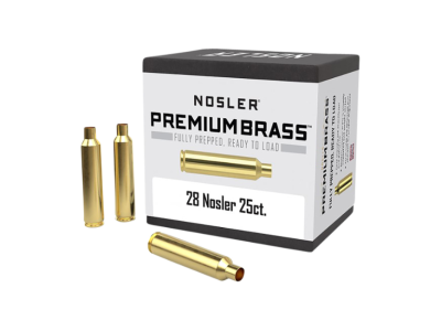 Nosler Premium Brass Unprimed Rifle Cases, .28 Nosler, 25